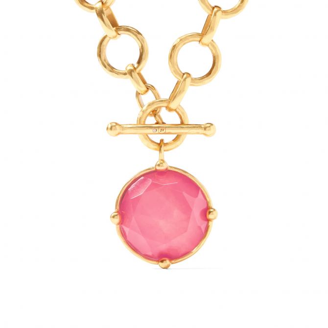 Julie Vos Honeybee Statement Necklace, Iridescent Peony Pink