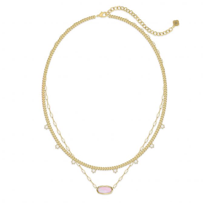 Rose Gold Layered Necklace, Dainty Choker Necklace, Multi Strand
