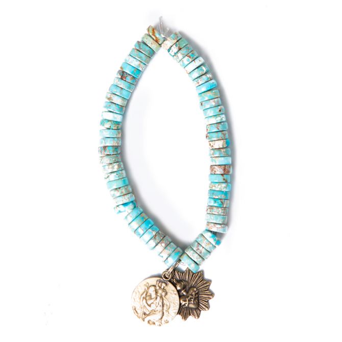 Miracle Icons Turquoise Heishi Bracelet