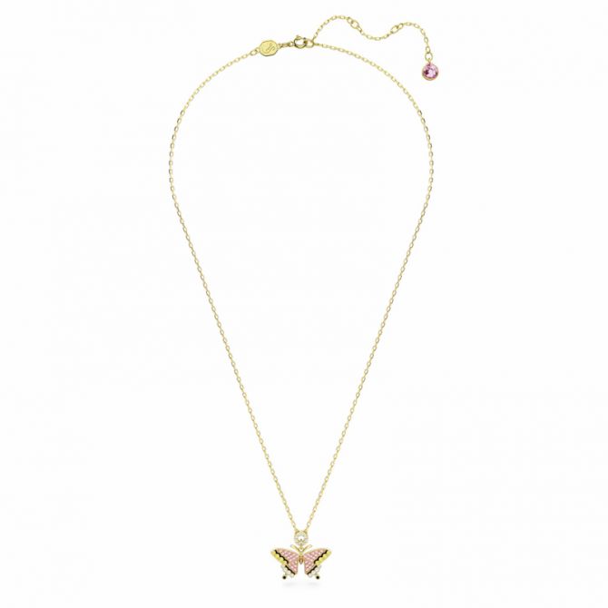 Swarovski Butterfly Idyllia Pendant Necklace, Multicolored and Gold Tone Plated