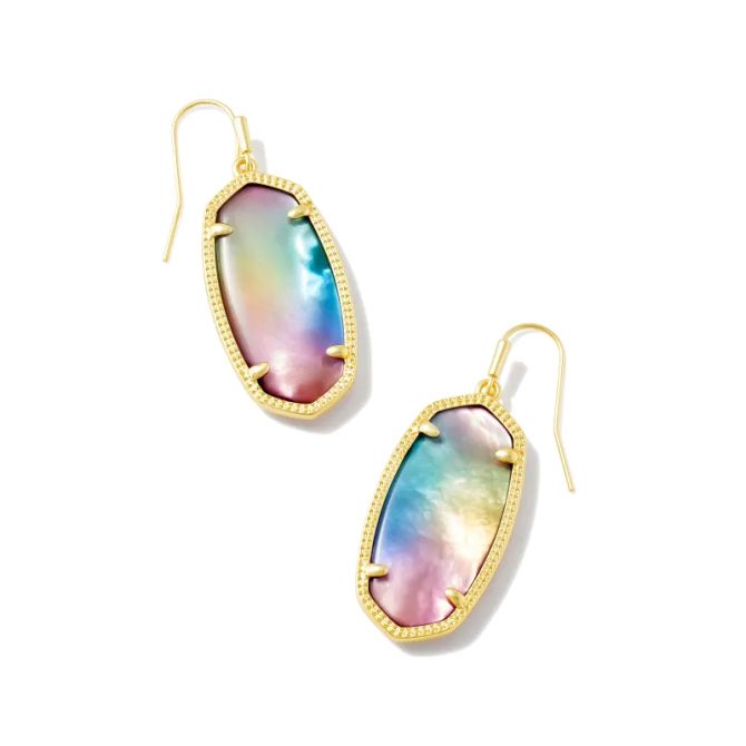 Kendra Scott Yellow Gold Plated Elle Earrings in Watercolor Illusion