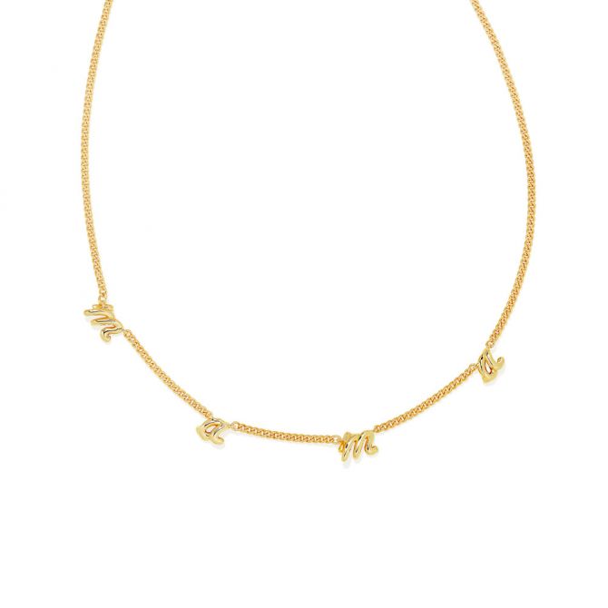 Kendra Scott Yellow Gold Plated Mama Script Strand Necklace