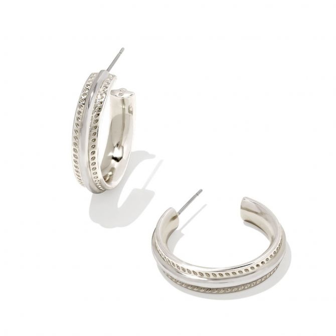 Kendra Scott Merritt Hoop Earrings in Silver Plate