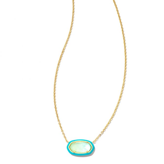 Elisa Silver Short Pendant Necklace In Ivory Mother-Of-Pearl