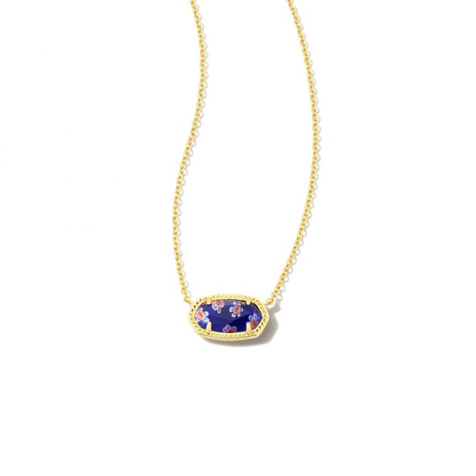 Kendra Scott Yellow Gold Plated Elisa Earrings in Cobalt Blue