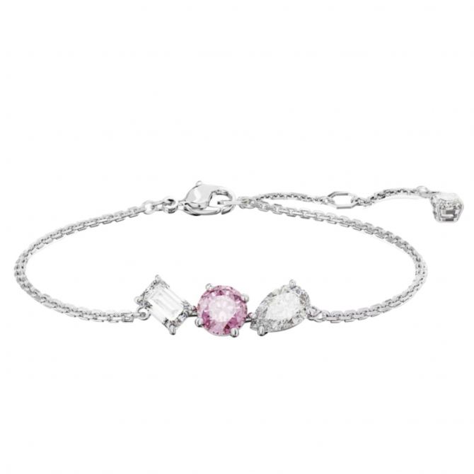 Swarovski Mesmera Mixed Cuts Bracelet, Pink and Rhodium Plated