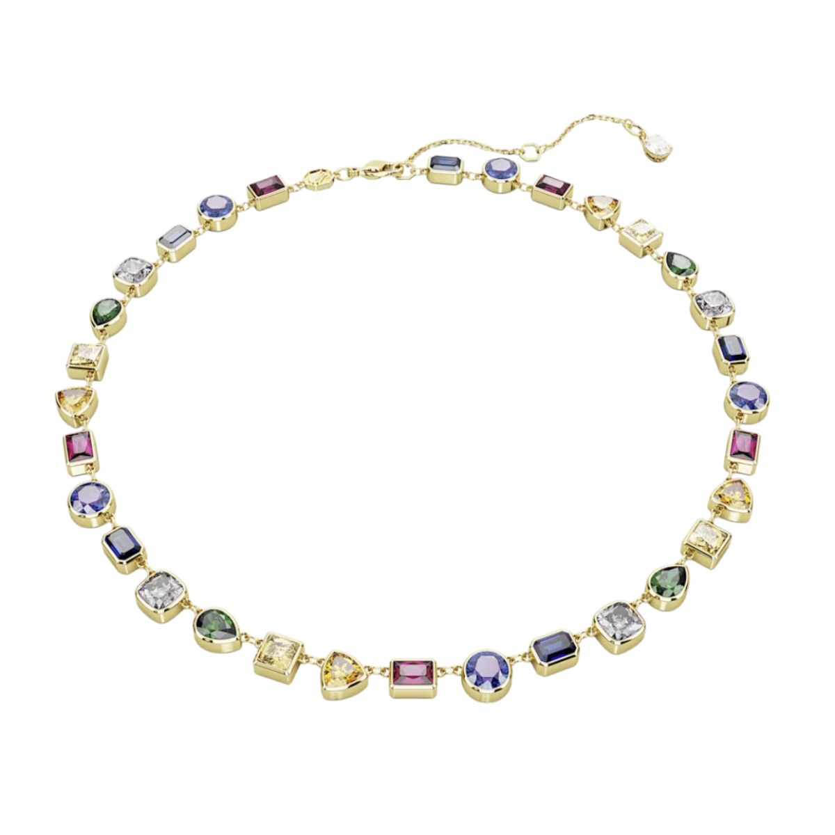 Swarovski Stilla Mixed Cuts Full Necklace, Multicolored and Gold Tone ...