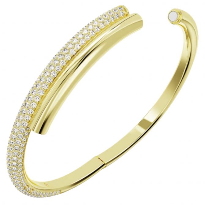 Swarovski Dextera Magnetic Closure White and Gold Tone Plated