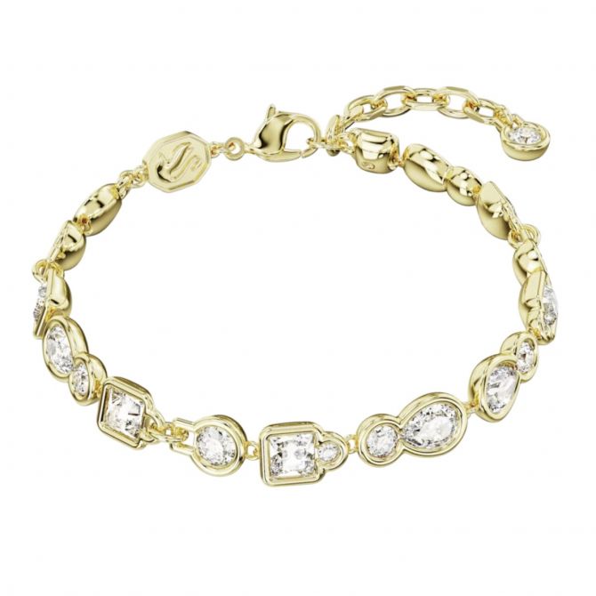 Swarovski Dextera Mixed Cuts Bracelet, White and Gold Tone Plated