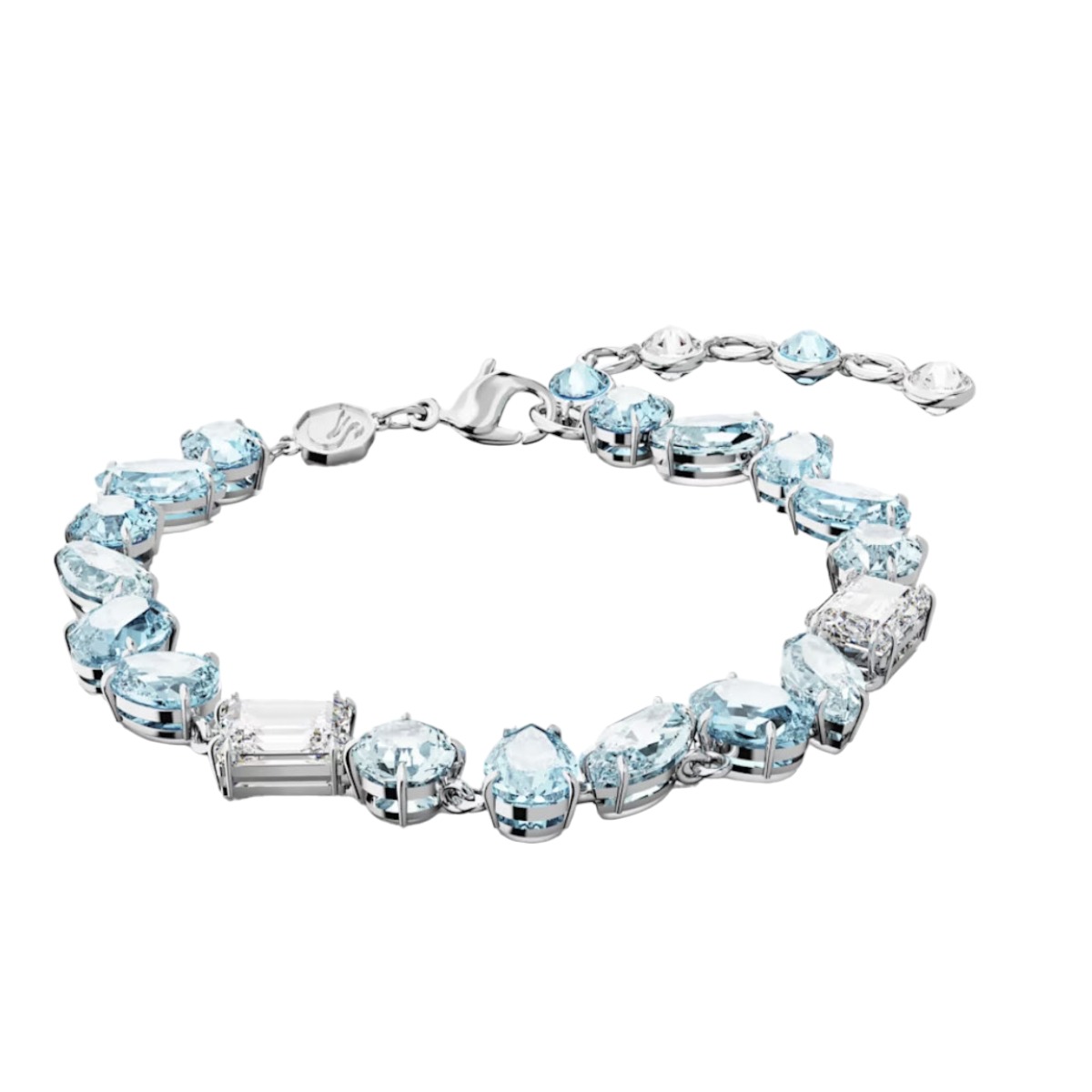 Swarovski Gema Mixed Cuts Bracelet, Blue and Rhodium Plated | 5666018 ...