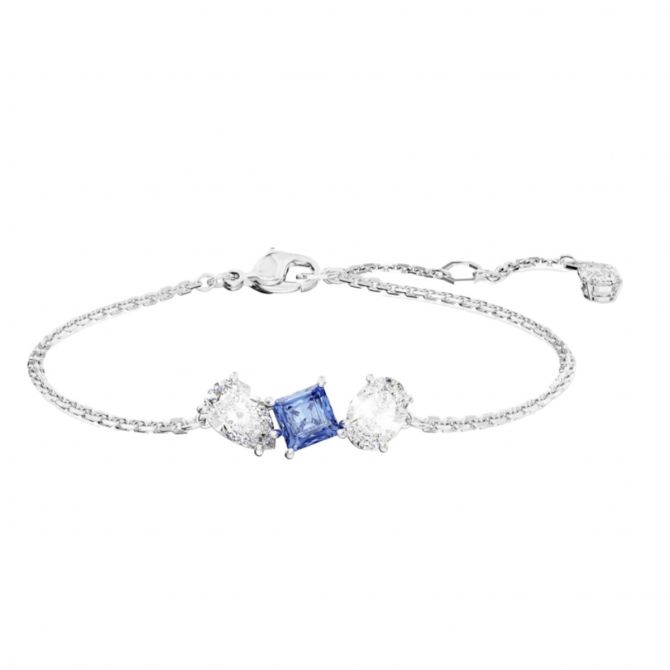 Swarovski Mesmera Mixed Cuts Bracelet, Blue and Rhodium Plated