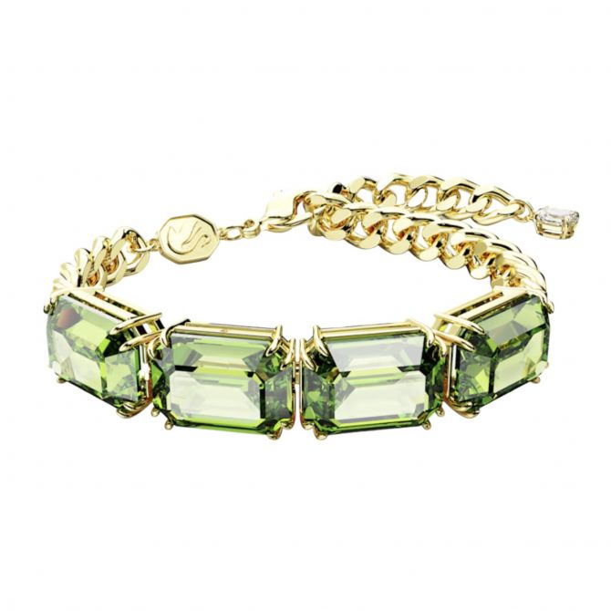 Swarovski Millenia Octagon Cut Bracelet, Green and Gold Tone Plated