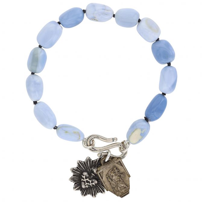 Miracle Icons by Mary Jo Pane Blue Opal Clasp Bracelet