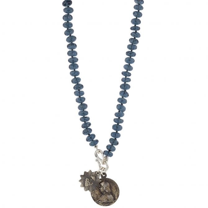 Miracle Icons by Mary Jo Pane London Blue Quartz Necklace, 20"