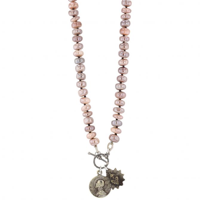 Miracle Icons by Mary Jo Pane Moonstone Necklace, 20"