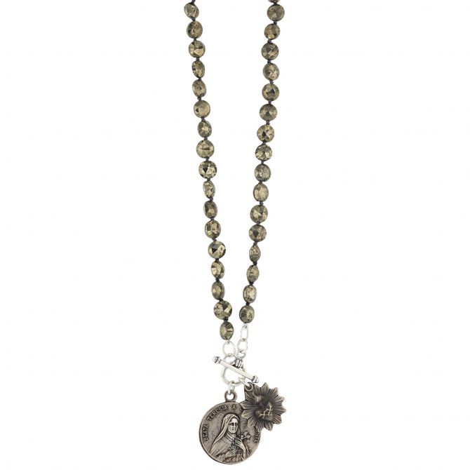 Miracle Icons by Mary Jo Pane Pyrite Coin Necklace, 20"