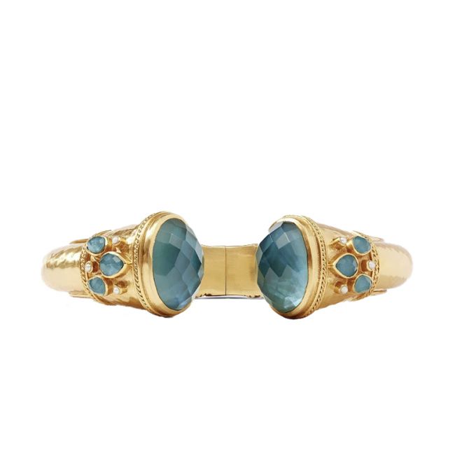 Julie Vos Cannes Cuff, Iridescent Peacock Blue