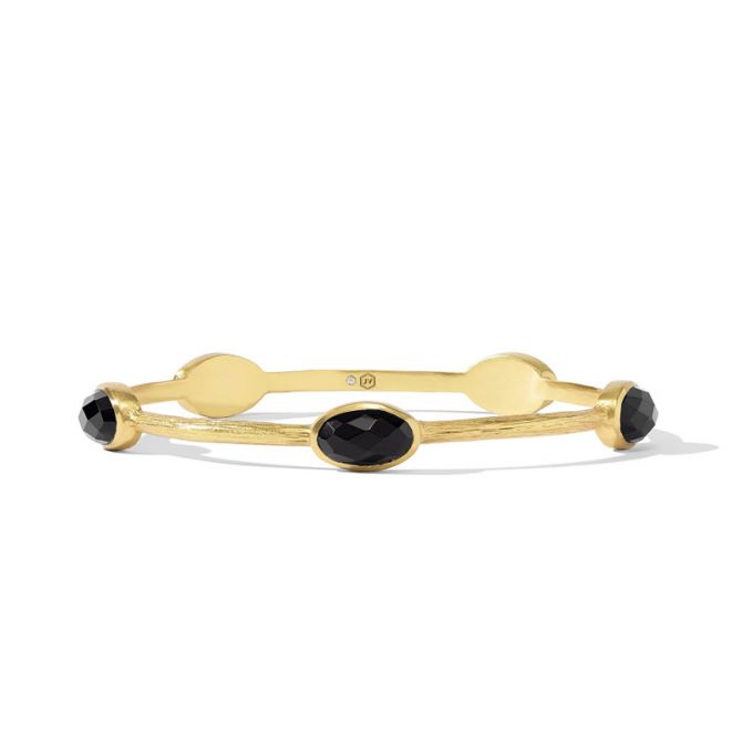 Julie Vos Obsidian Black Ivy Stone Bangle, Medium