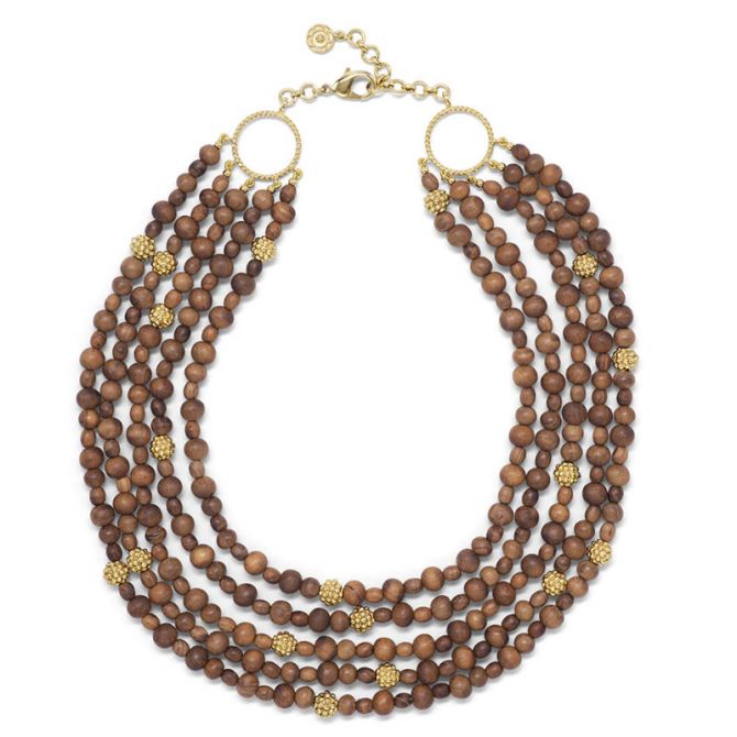 Capucine De Wulf Earth Goddess Beads Multi-Strand Necklace, Teak