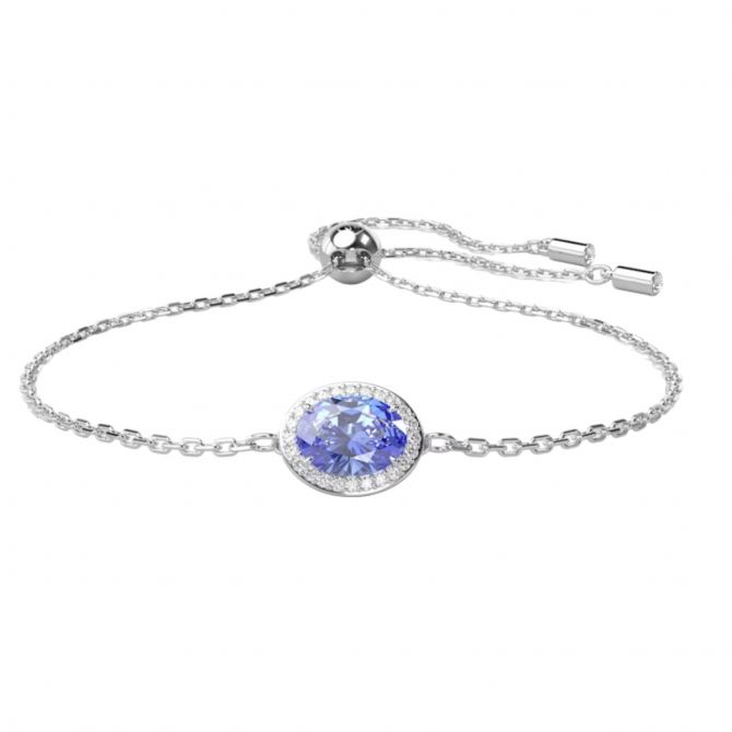 Swarovski Constella Oval Cut Bracelet, Blue and Rhodium Plated