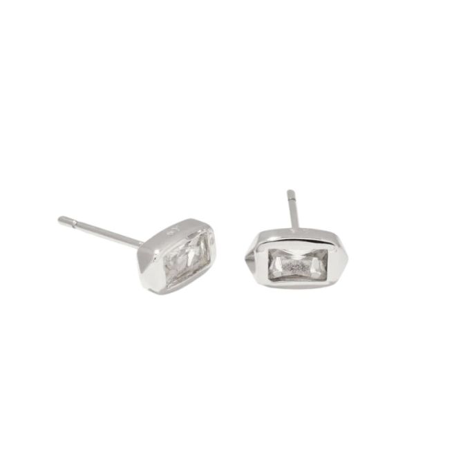 Kendra Scott Fern Silver Tone Crystal Stud Earrings