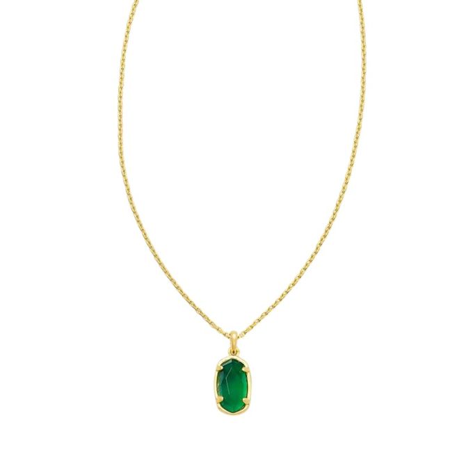 Kendra Scott Yellow Gold Tone Fern Crystal Short Pendant Necklace