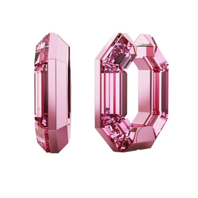 Swarovski Lucent Small Octagon Shape Hoop Earrings, Pink