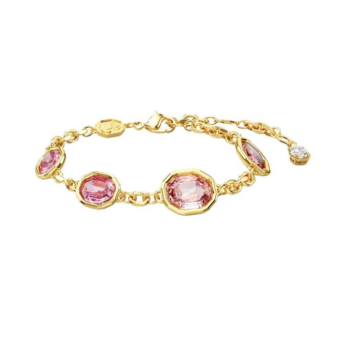 Swarovski Imber Octagon Cut Bracelet, Pink and Gold Tone Plated