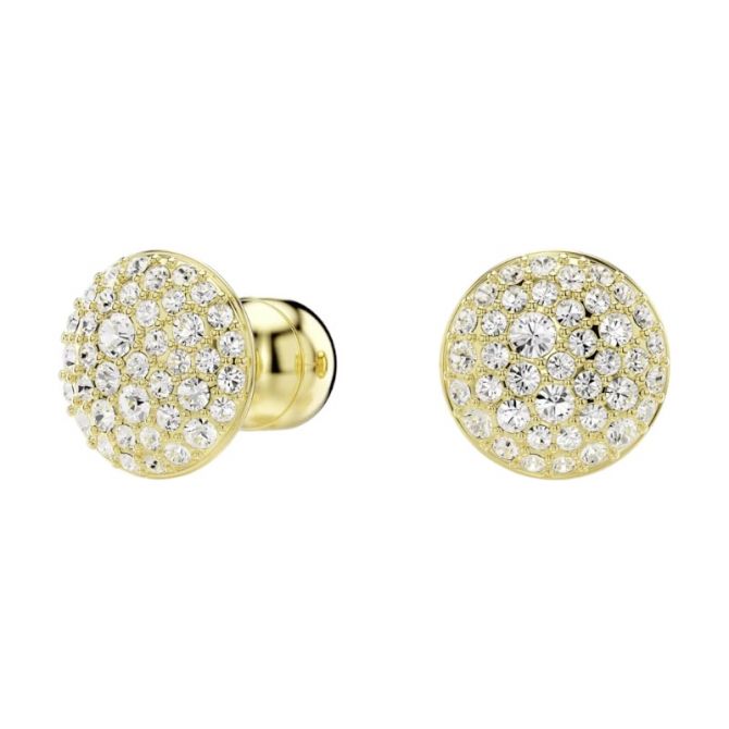 Swarovski Meteora Stud Earrings, White and Yellow Gold Tone Plated