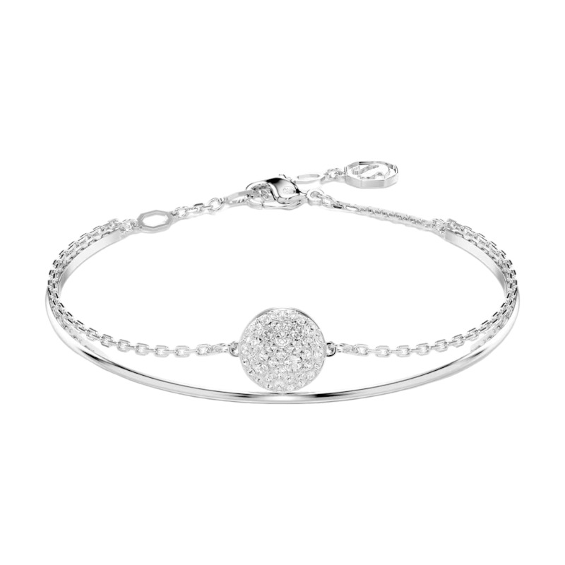 Swarovski Meteora Bangle, White and Rhodium Plated | 5683447 | Borsheims