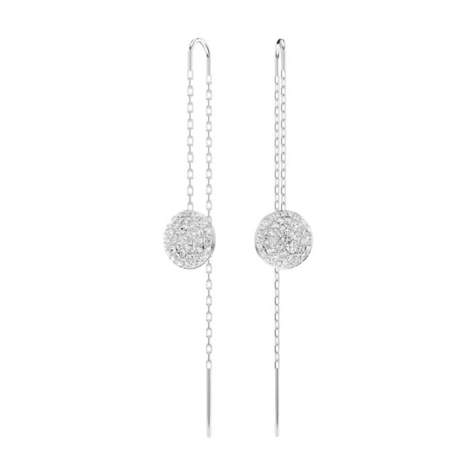 Swarovski Meteora Drop Earrings, White and Rhodium Plated