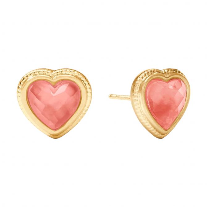 Julie Vos Heart Stud Earrings, Iridescent Blush Pink