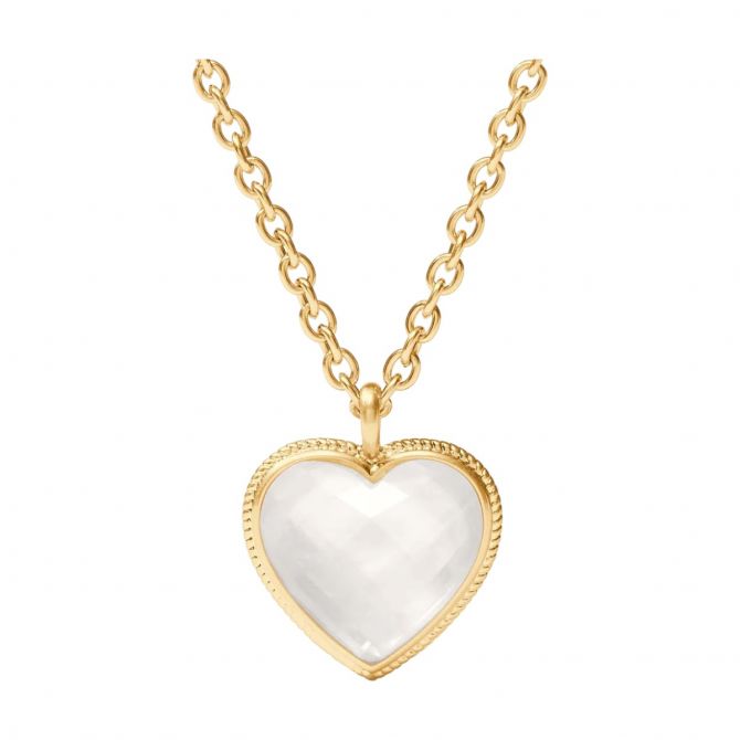 Iridescent Glass Heart Necklace Large Pendant... - Depop