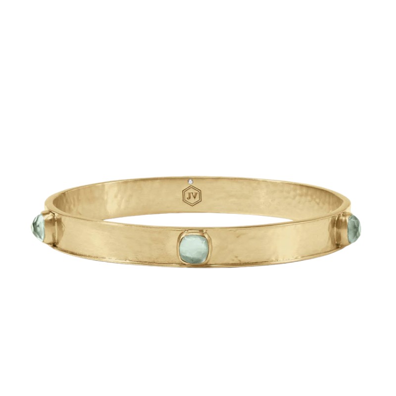 Julie Vos Medium Catalina Stone Bangle, Iridescent Aquamarine Blue ...