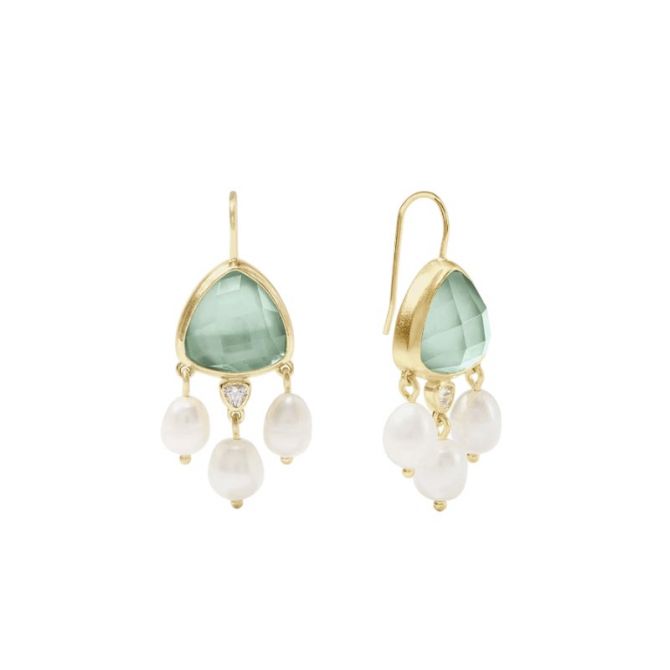 Julie Vos Aquitaine Chandelier Earrings, Iridescent Aquamarine Blue