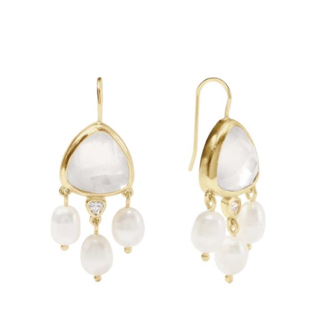 Julie Vos Aquitaine Chandelier Earrings, Iridescent Clear Crystal