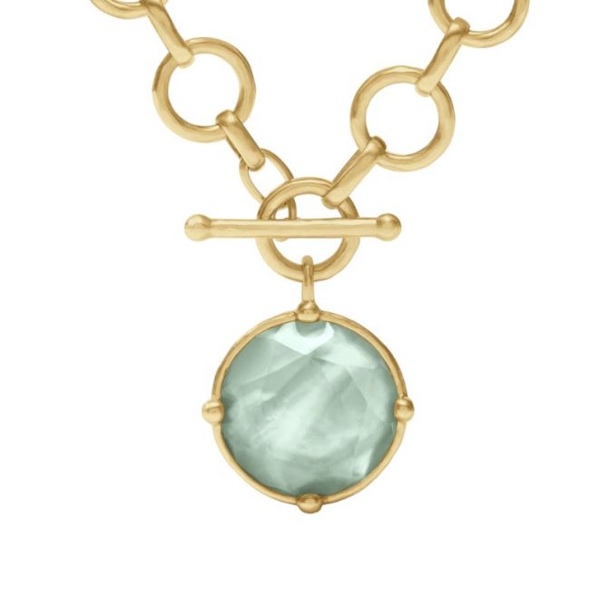 Julie Vos Honeybee Statement Necklace, Iridescent Aquamarine Blue