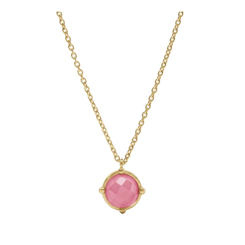 Julie Vos Honeybee Solitaire Necklace, Iridescent Peony Pink ...