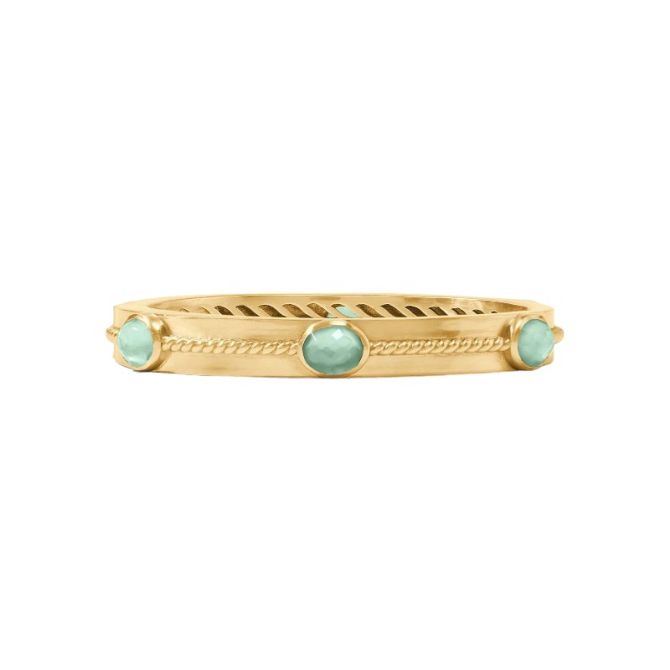 Julie Vos Nassau Stone Hinge Bangle, Iridescent Aquamarine Blue