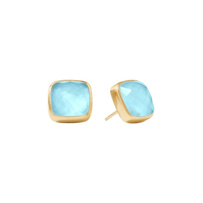 Julie Vos Catalina Stud Earrings, Iridescent Capri Blue