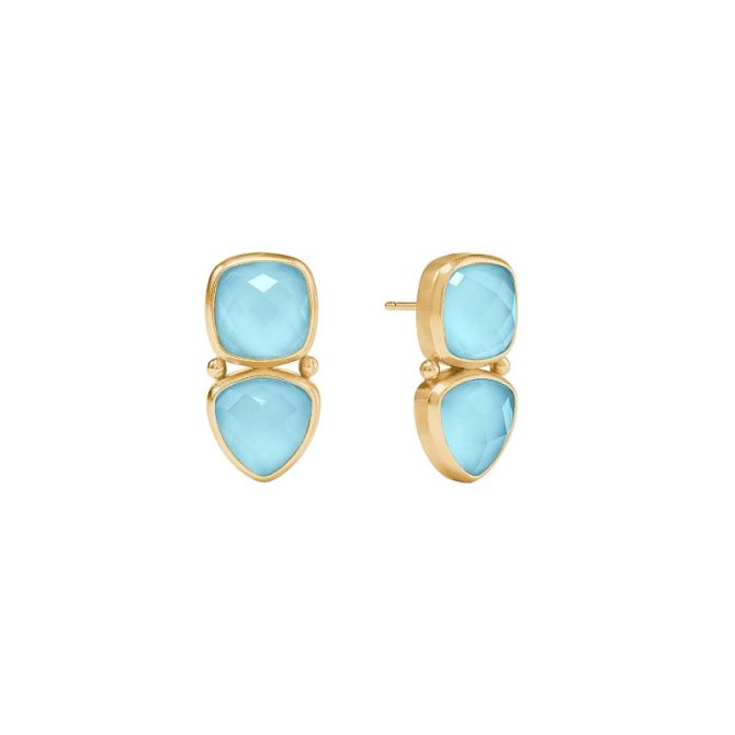 Julie Vos Aquitaine Midi Earrings, Iridescent Capri Blue