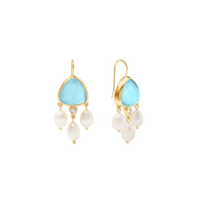 Julie Vos Aquitaine Chandelier Earrings, Iridescent Capri Blue