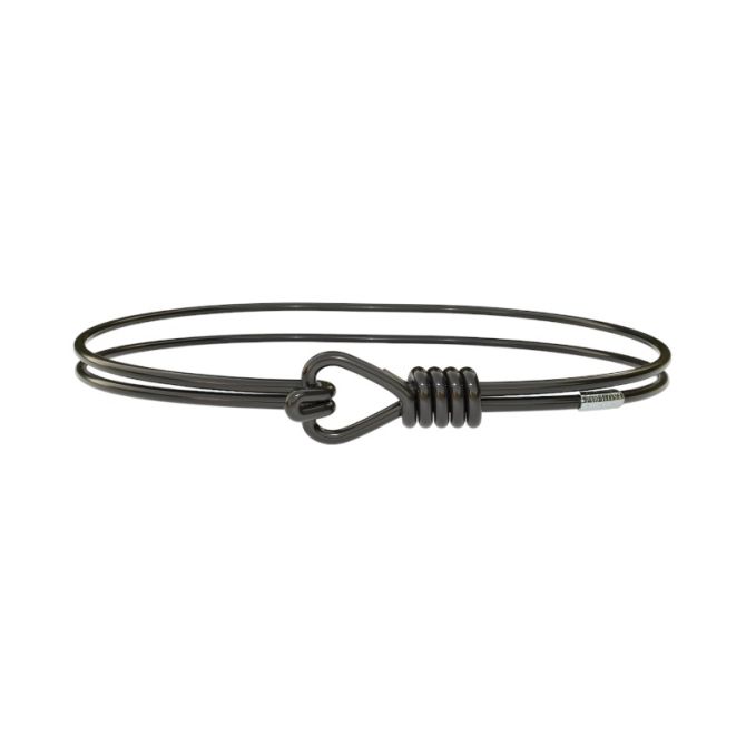 &Livy Metalystic Love Knot Platinum Black Bangle Bracelet, Small