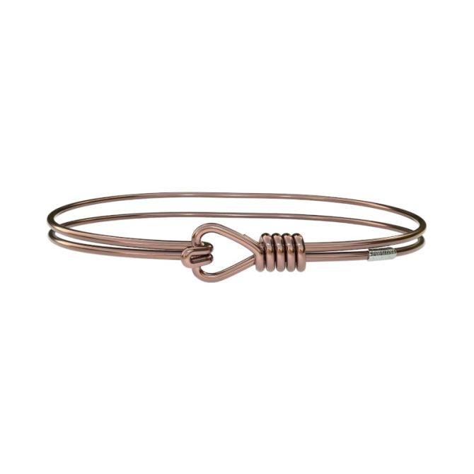 &Livy Metalystic Love Knot Rose Gold Platinum Bangle Bracelet, Small