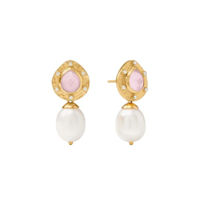 Julie Vos Clementine Pearl Drop Earrings, Iridescent Rose