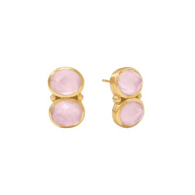 Julie Vos Honey Duo Earrings, Iridescent Rose