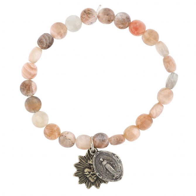 Coin Moonstone Bracelet