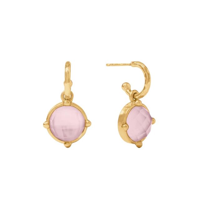 Julie Vos Honeybee Hoop and Charm Earrings, Iridescent Rose