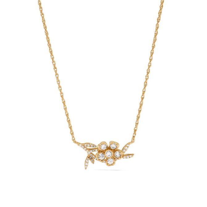 Julie Vos Laurel Delicate Necklace, Cubic Zirconia