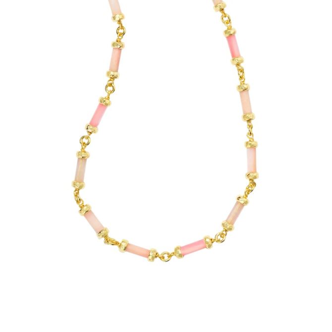 Kendra Scott Gigi Yellow Gold Plated Strand Necklace in Pink Mix